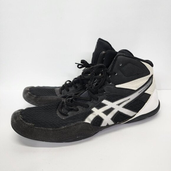 Asics Mens Matflex 6 Wrestling Shoes Black Silver White Size US 14 EUC 1081A021 - Picture 6 of 14